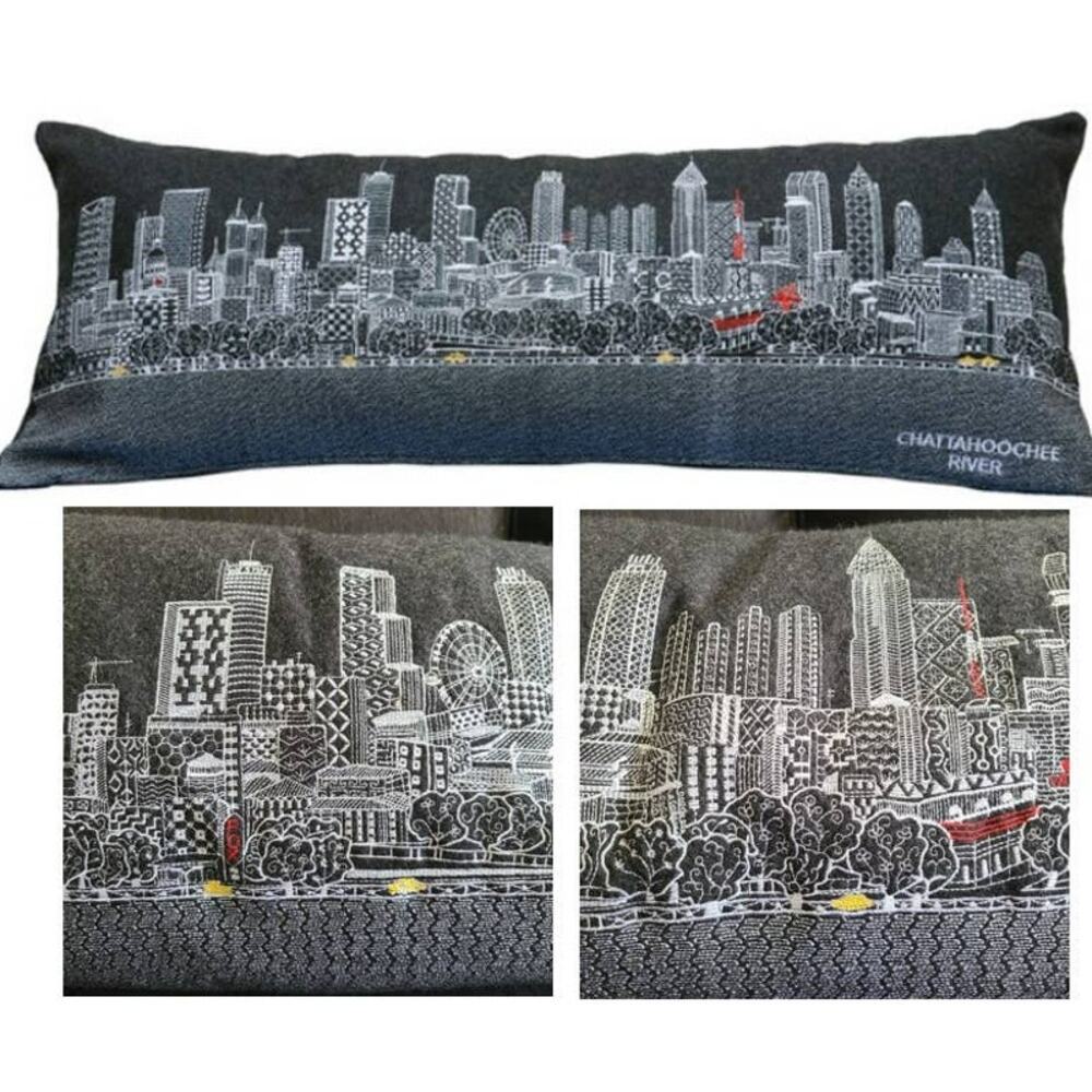 BEYOND CUSHIONS Atlanta Georgia Chattahoochee River Night‎ Skyline Lumbar Pillow